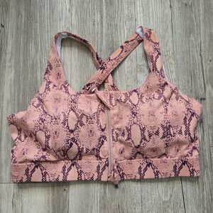 Reptile Patterned Pink Sports Bra